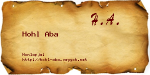 Hohl Aba névjegykártya